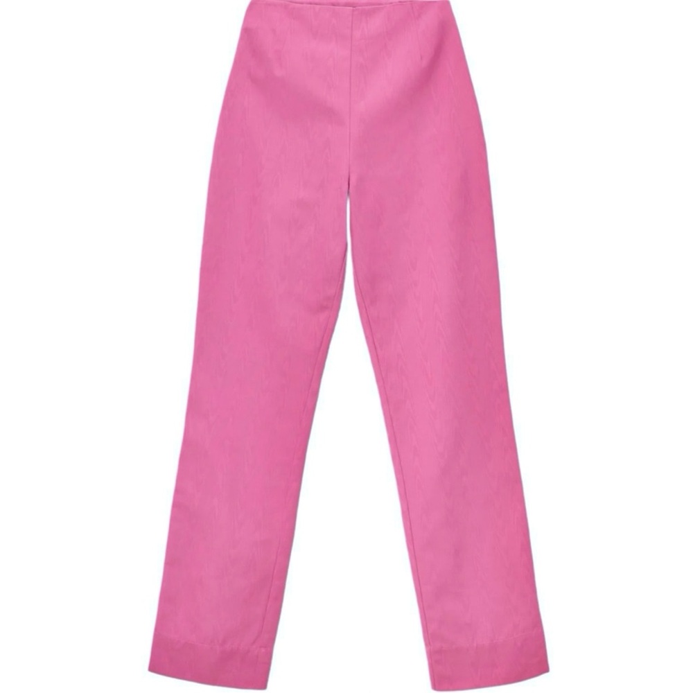 NEW STAUD PINK PRINTED HIGH-WAIST CROPPED PANTS - Picture 7 of 10
